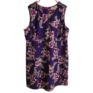Vintage Y2K Purple and Pink Floral Summer Dress Plus Size 22 